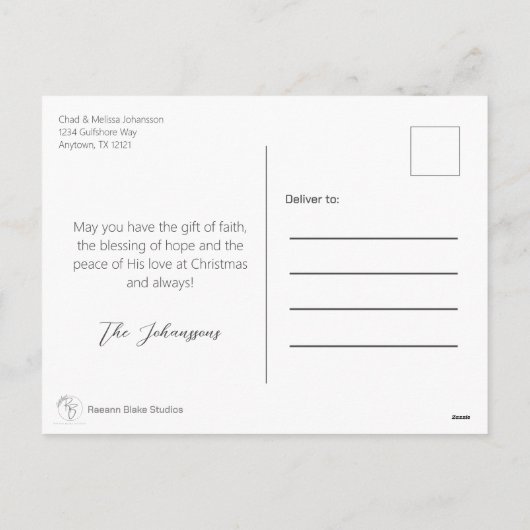 Carte postale de Noël Red Ho-Ho-Ho (Dos)