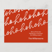 Carte postale de Noël Red Ho-Ho-Ho (Devant)