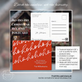 Carte postale de Noël Red Ho-Ho-Ho