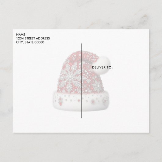 Carte postale de Noël Red Santa Hat (Dos)