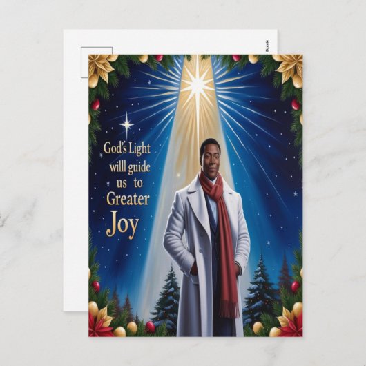 Carte postale de Noël religieuse de Dieu (Devant / Derrière)
