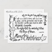 Carte postale de Noël religieuse en berceau (Devant / Derrière)