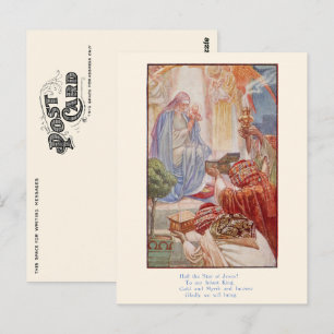 Carte postale de Noël religieuse vintage - Hommes