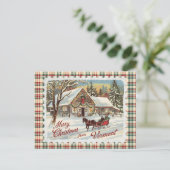 Carte postale de Noël Retro Vermont (Debout devant)