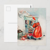 Carte postale de Noël rétro vintage (Devant / Derrière)