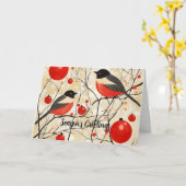 Carte postale de Noël Robin Redmamin (Fleur jaune)