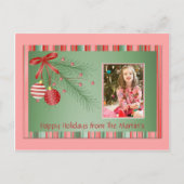 Carte postale de Noël rose et vert (Devant)