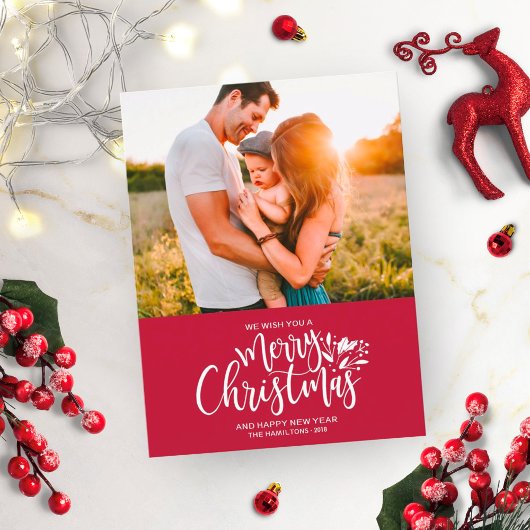 Carte postale de Noël Rouge