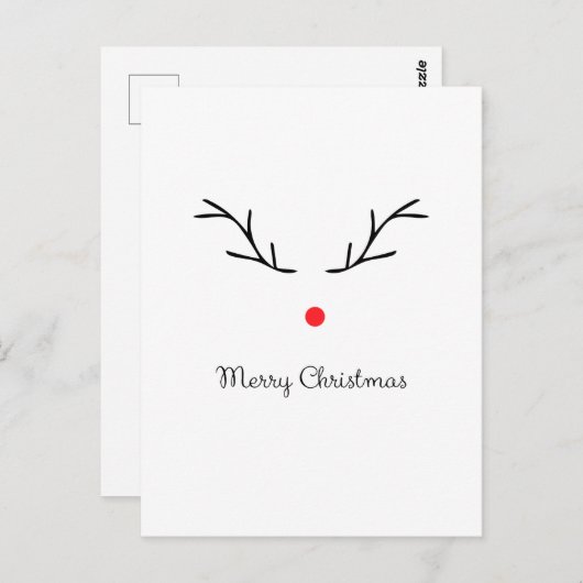 Carte postale de Noël Rudolph (Devant / Derrière)