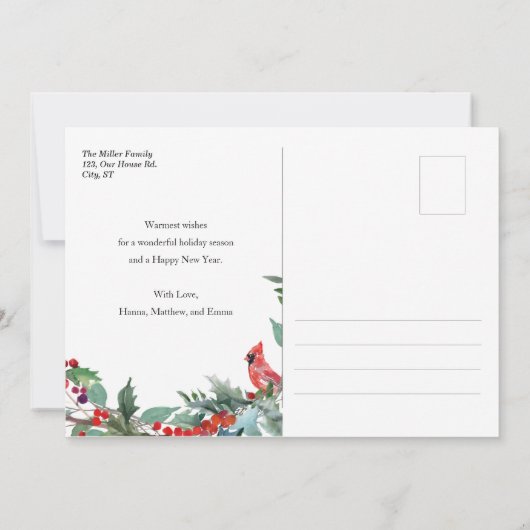 Carte postale de Noël rustique (Dos)