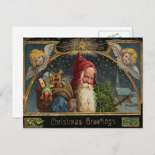 Carte postale de Noël Saint-Nicolas (Devant / Derrière)