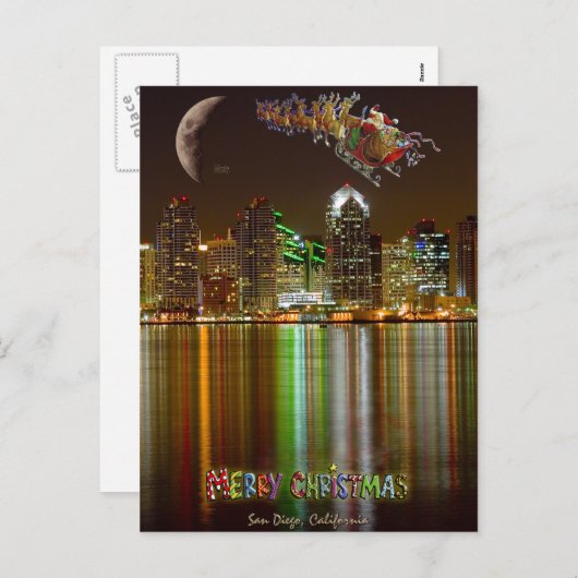 Carte postale de Noël San Diego (Devant / Derrière)