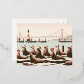 Carte postale de Noël San Francisco | Golden Gate (Recto/Verso)