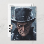 Carte postale de Noël Scrooge (Devant / Derrière)