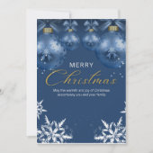 Carte postale de Noël simple et bleu et blanc (Devant)