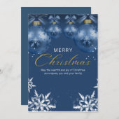 Carte postale de Noël simple et bleu et blanc (Devant / Derrière)