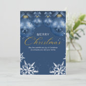 Carte postale de Noël simple et bleu et blanc (Debout devant)