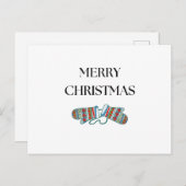 Carte postale de Noël simple et confortable Mitten (Devant / Derrière)