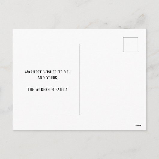 Carte postale de Noël simple et confortable Mitten (Dos)