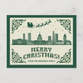 Carte postale de Noël Skyline de Washington (Devant)