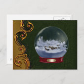 Carte postale de Noël Snowglobe personnalisée (Devant / Derrière)