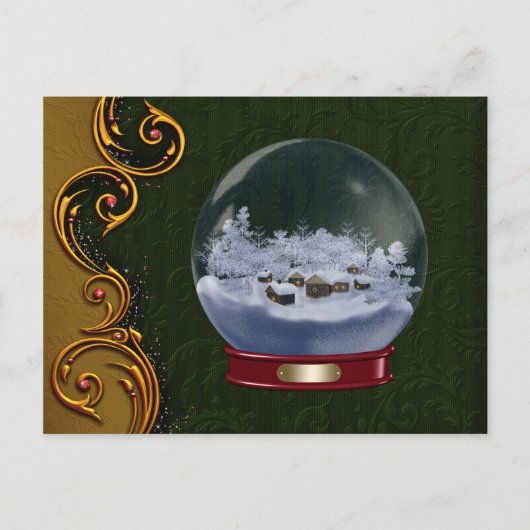 Carte postale de Noël Snowglobe personnalisée (Devant)