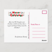 Carte postale de Noël Snowman (Dos)