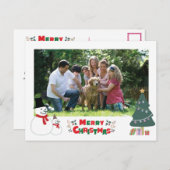 Carte postale de Noël Snowman (Devant / Derrière)