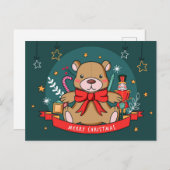 Carte postale de Noël Teddy (Devant / Derrière)