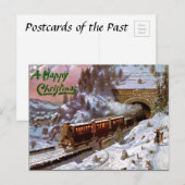 Carte postale de Noël - Train (Devant / Derrière)