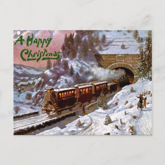 Carte postale de Noël - Train (Devant)