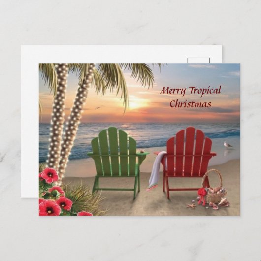 Carte postale de Noël tropicale (Devant / Derrière)