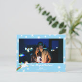 Carte postale de Noël Unicorne Photo Frame Holiday (Debout devant)