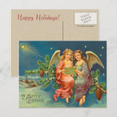 Carte postale de Noël Victorian Angel (Devant / Derrière)