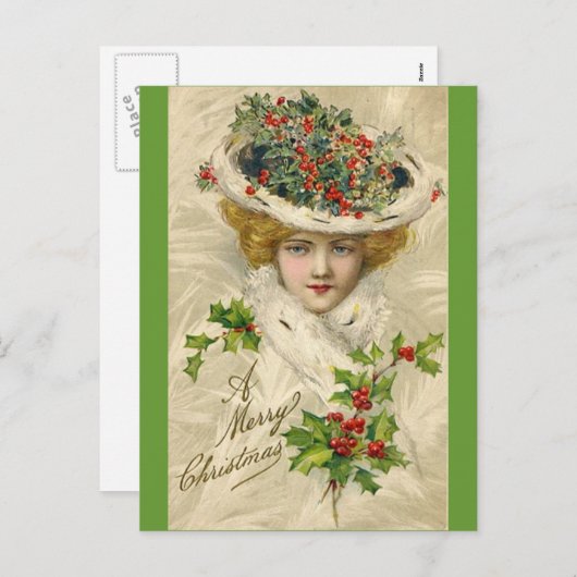 Carte postale de Noël victorienne (Devant / Derrière)