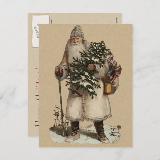 Carte postale de Noël victorienne (Devant / Derrière)