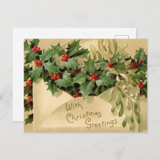 Carte postale de Noël vintage (Devant / Derrière)