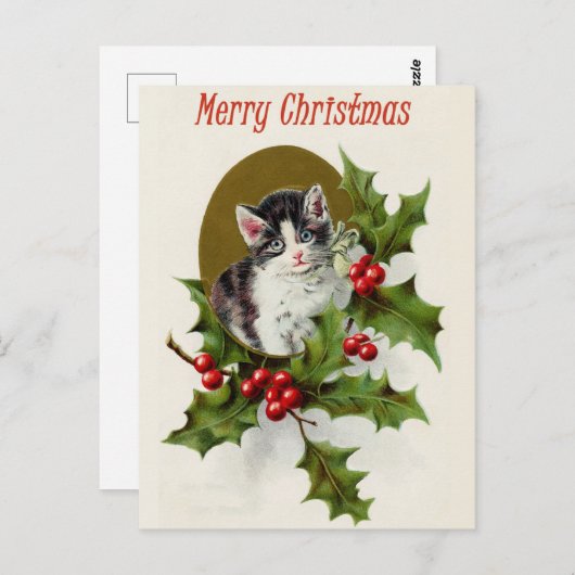 Carte postale de Noël vintage (Devant / Derrière)