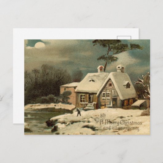 Carte postale de Noël vintage (Devant / Derrière)