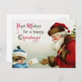 Carte postale de Noël vintage (Devant / Derrière)