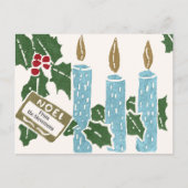 Carte postale de Noël vintage avec impression lino (Devant)