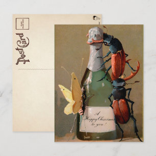 Carte postale de Noël vintage de Bureaux victorien