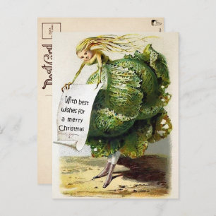 Carte postale de Noël vintage de choux victoriens