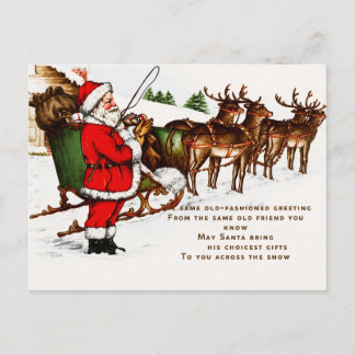 Carte postale de Noël vintage du Père Noël