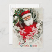 Carte postale de Noël Vintage du Père Noël (Devant / Derrière)