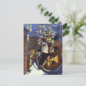 Carte postale de Noël vintage Mauvais Père Noël (Debout devant)