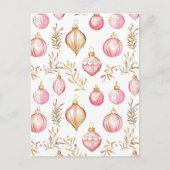 Carte postale de Noël Vintage or rose (Devant)