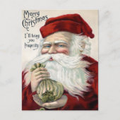 Carte postale de Noël vintage Père Noël Prospérité (Devant)