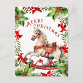 Carte postale de Noël Vintage rouge blanc (Devant)