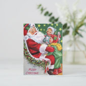 Carte postale de Noël vintage Santa enfant (Debout devant)